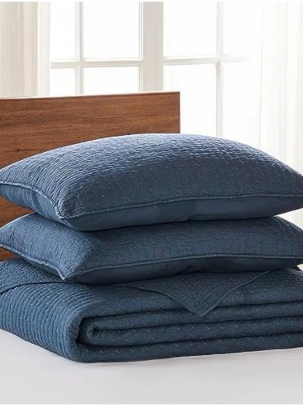 Navy Quilted Bedspread Set - Classic Textured Comfort Levtex